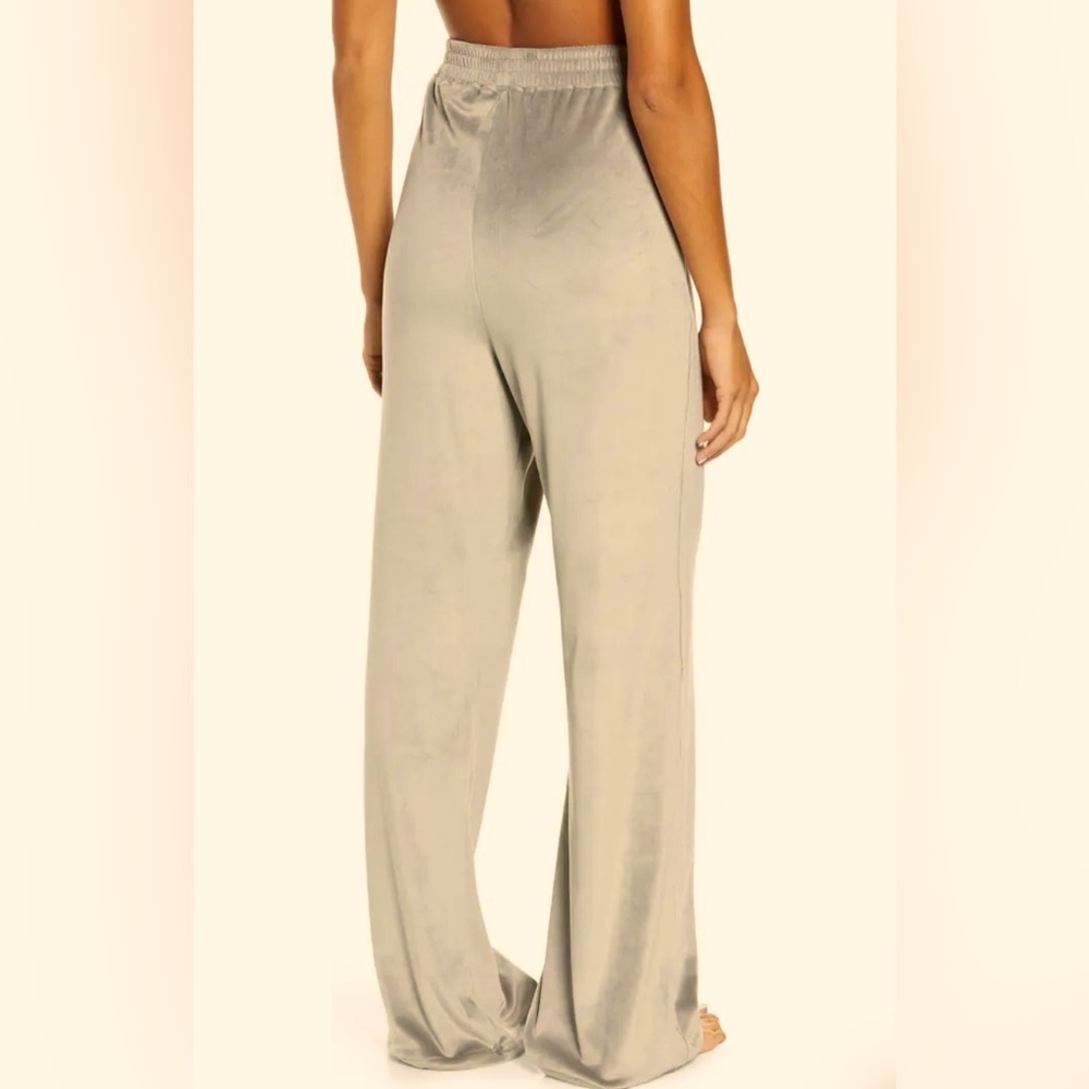Skims Velour Wide-leg Track/Loungewear Pants in Sienna Brown Size Large - Picture 6 of 7